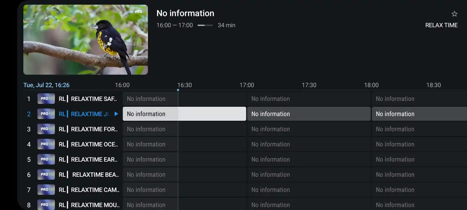 MULTIPLEX TVmate Live TV Interface