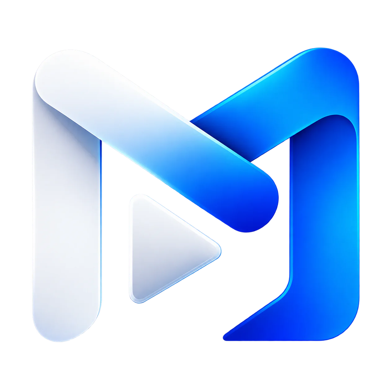 Multiplex IPTV blue and white play icon